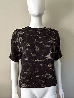 NWT Christian Wijnants Tapo Chocolate Cosmos Bamboo Floral Top EU 34 XS